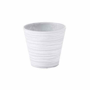 エコフレンドリーポット18　ホワイト　花器　ベース　リサイクル素材　鉢カバー　CD001817-001