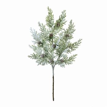【今季完売】MAGIQ　スノーウィシダー　グリーンホワイト　アーティフィシャルフラワー　造花　杉　サイプレス　XV000230