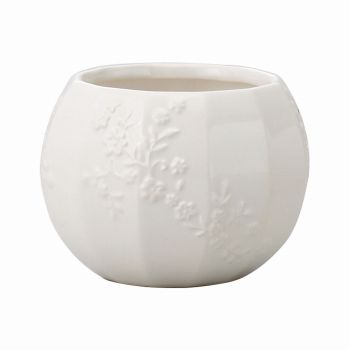 【完売品】クレイ　フラワーライン2ボールS　ホワイト　花器　ベース　4コ入　陶器　CC120551-100