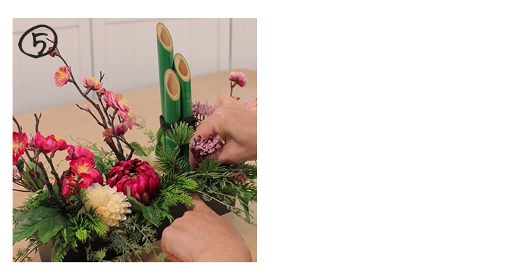 アーティフィシャルフラワー（造花）で作る門松風お正月飾り