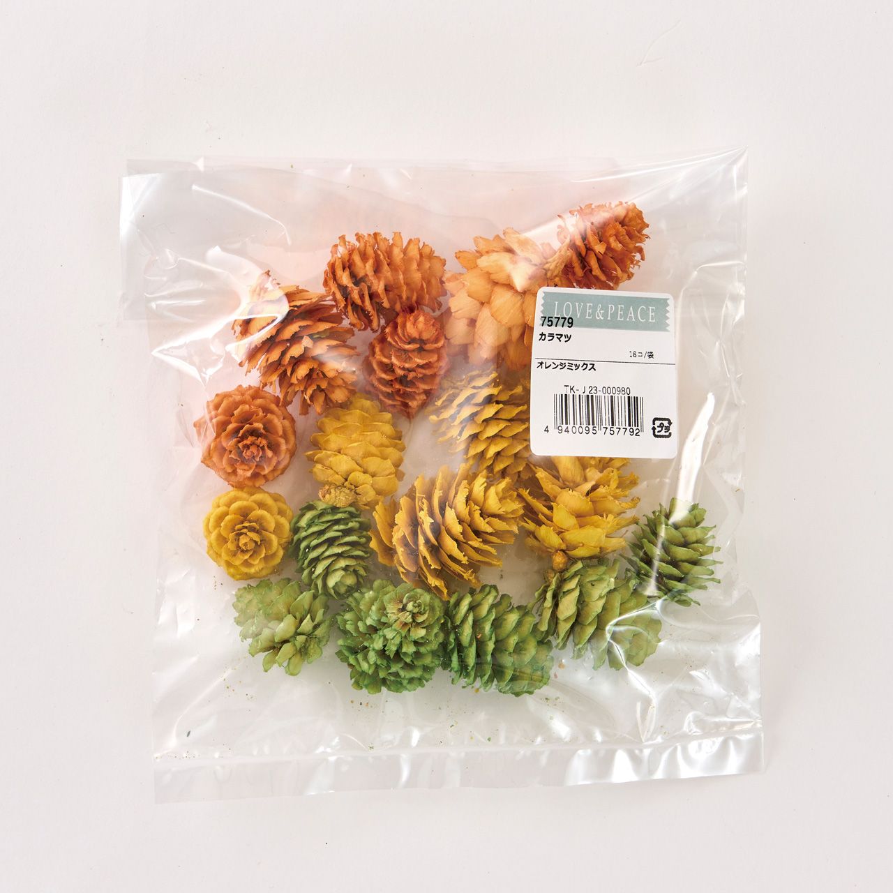 カラマツ　オレンジミックス　1袋　ドライフラワー　ナチュラル素材　実もの　カラー　DT075779