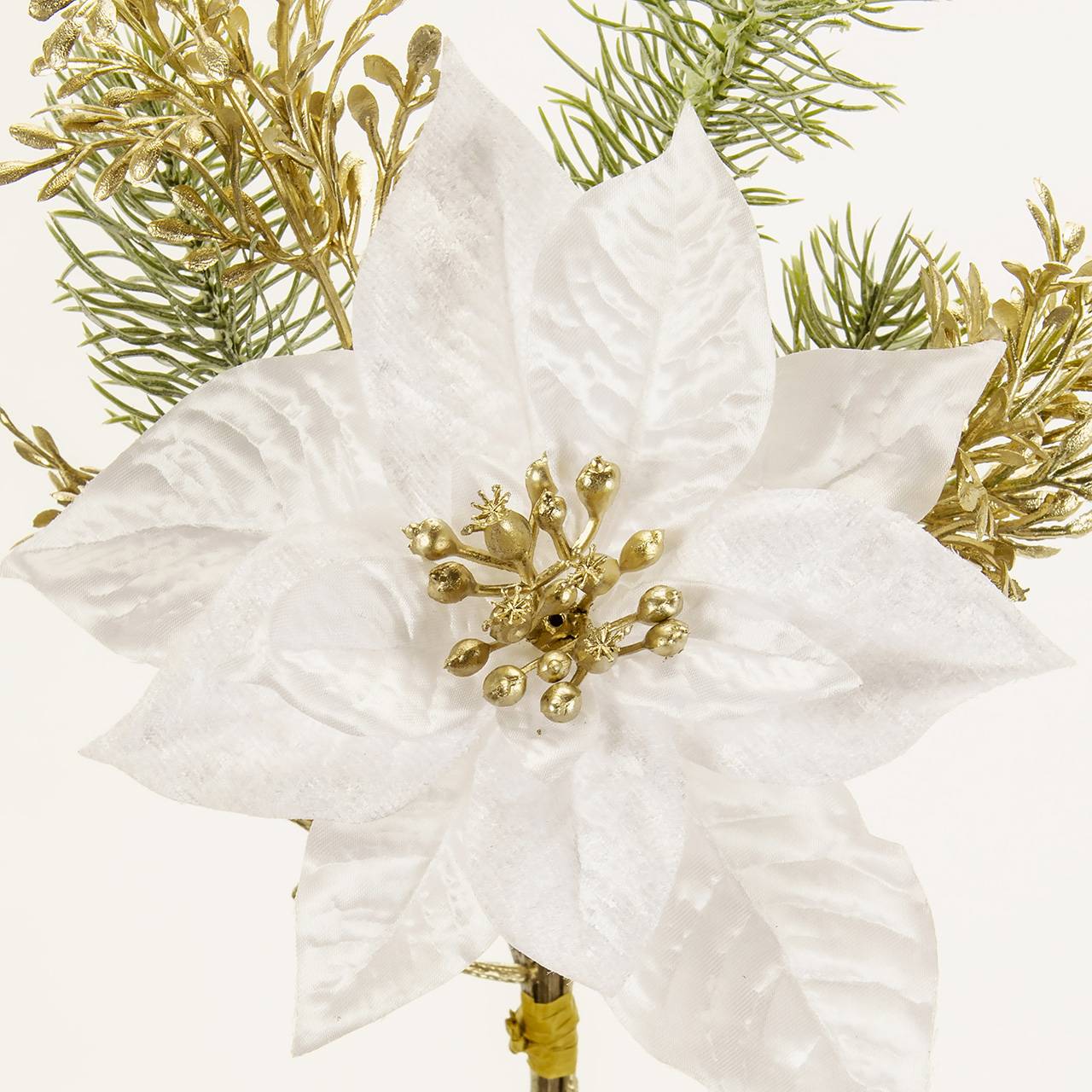 MAGIQ　キャロルポインセチアバンドル　ホワイト　アーティフィシャルフラワー　造花　クリスマス　FX001504-001