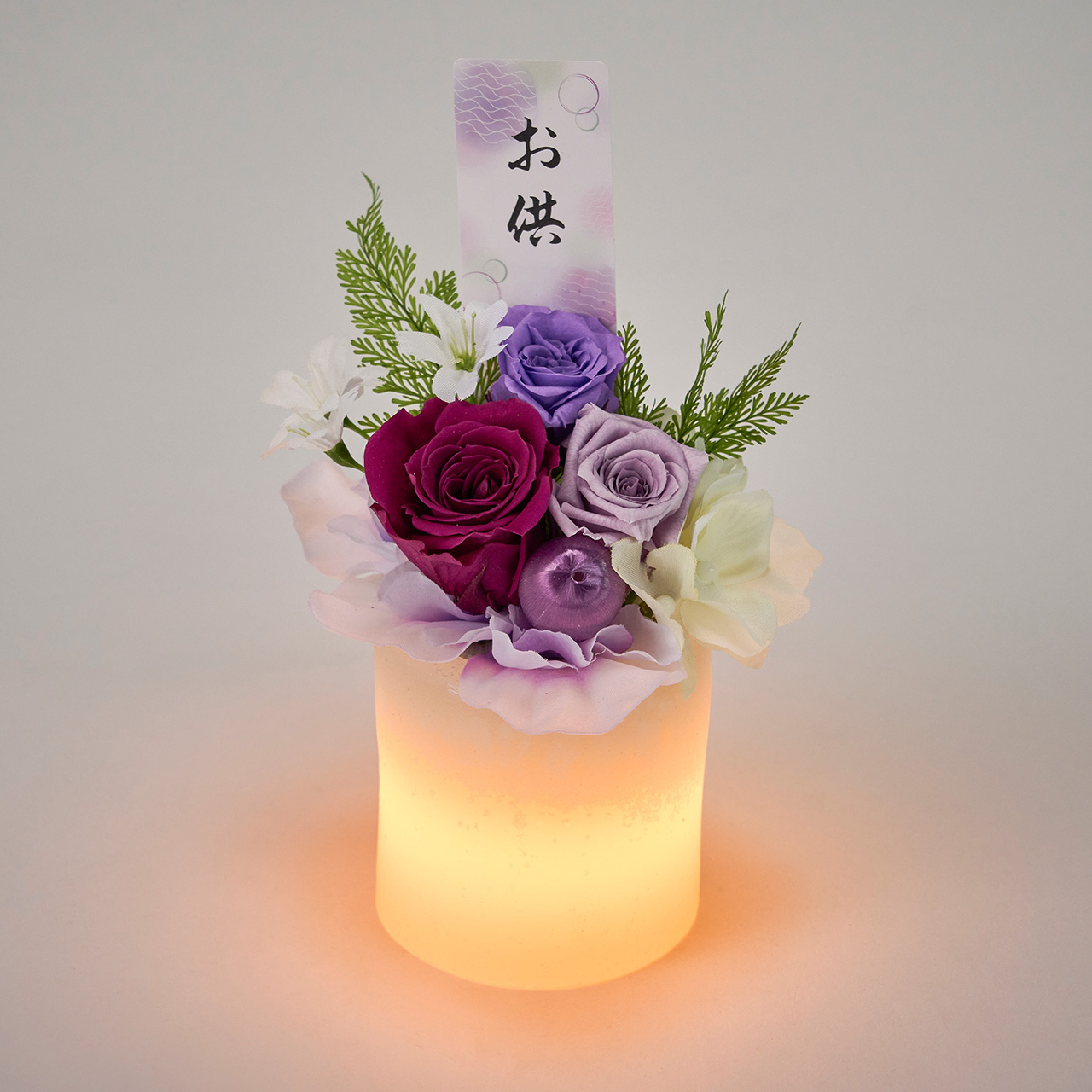 東京堂オリジナル　光紫（こうし）　アレンジメント　プリザーブドフラワー　フューネラルアレンジ　供花　ZY005372
