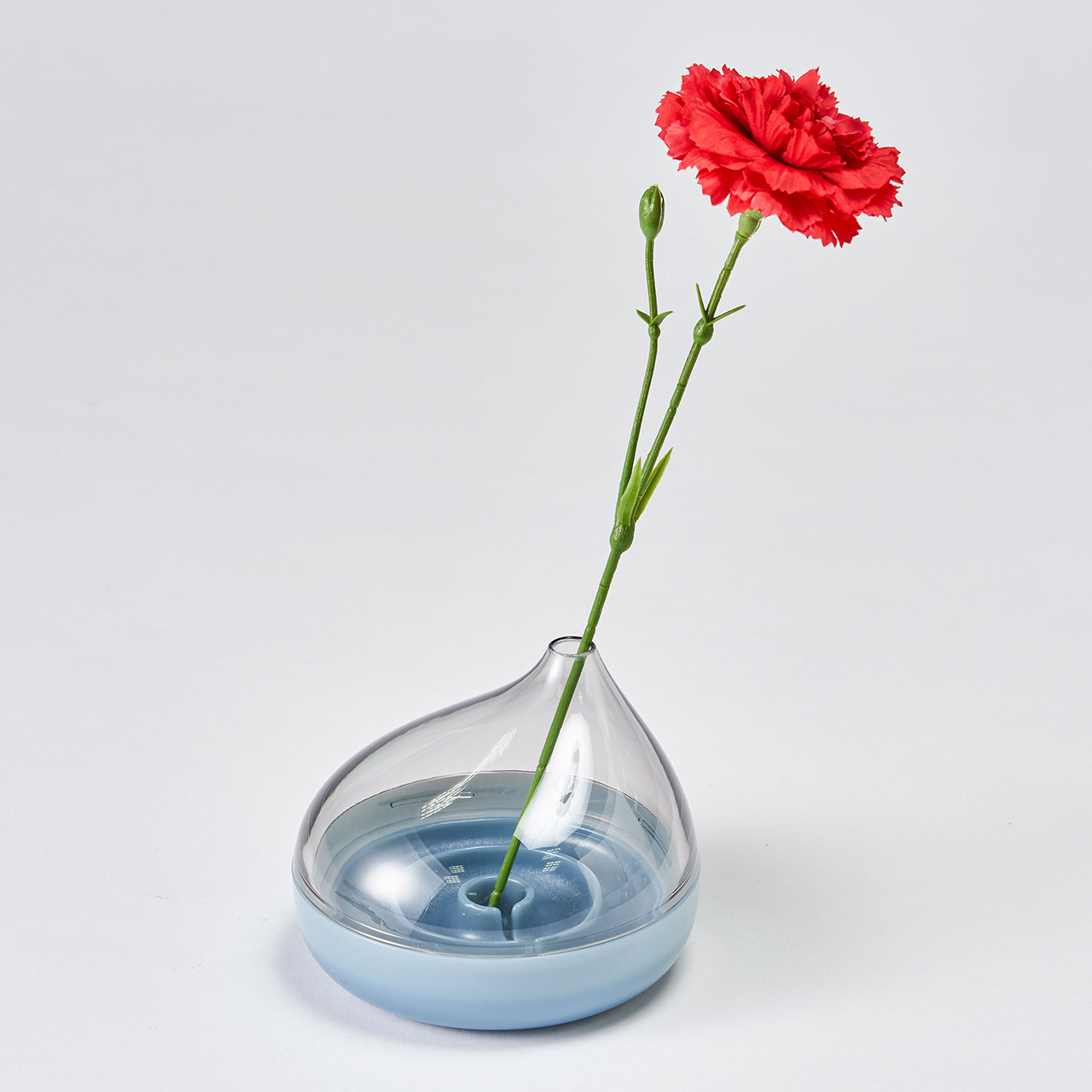 Plakira flowers　しずく　クリアグレー×ブルー　花瓶　一輪挿し　花器　プラスチック　AD0PF101-CGB