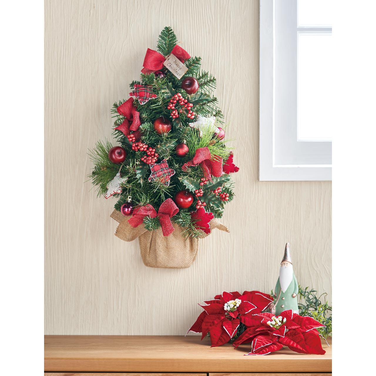 MAGIQ　ウォールデコツリーポット　壁掛けミニツリー　クリスマスツリー　XV000179　アーティフィシャルフラワー　造花