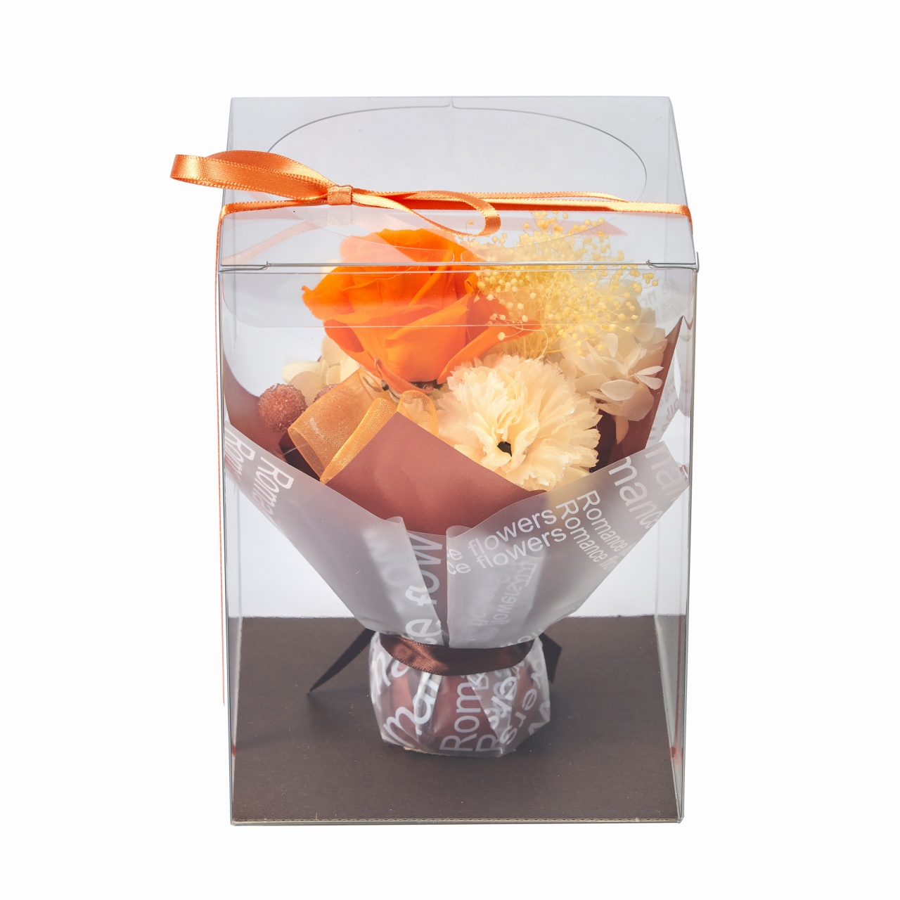 マイフラ】 通販/東京堂オリジナル スタンドブーケ オレンジ リボンラッピングアレンジメント 1コ ML00Z631-009  ギフトアレンジ(オレンジ): フラワーアレンジメント（キット・ギフト）/全国にMAGIQ、花器、花資材などをお届けします。
