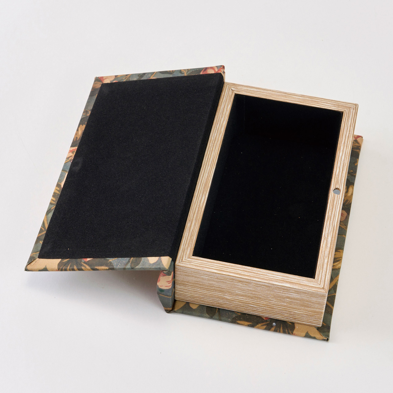 ブックボックスS　ブルー／ボタニカル　本型ケース　置物　デコレーション素材　XY000010-032