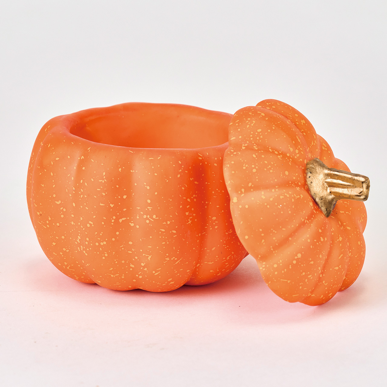 フタ付きパンプキン　オレンジ　デコレーション素材　アレンジベース　かぼちゃ　パンプキン　ハロウィン　HW002400-028