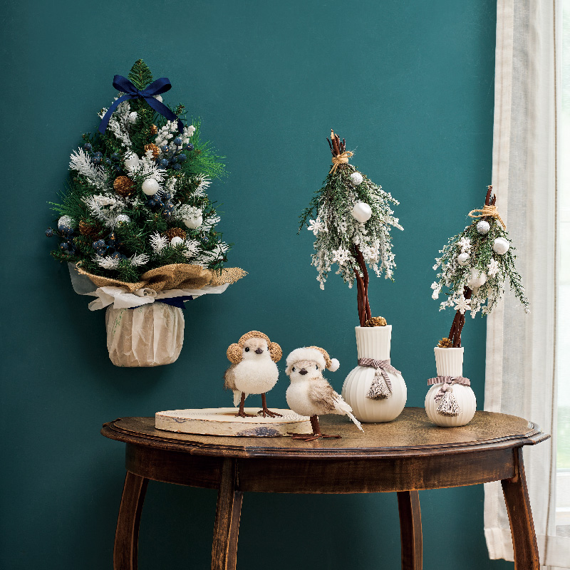 MAGIQ　ウォールデコツリーポット　壁掛けミニツリー　クリスマスツリー　XV000179　アーティフィシャルフラワー　造花