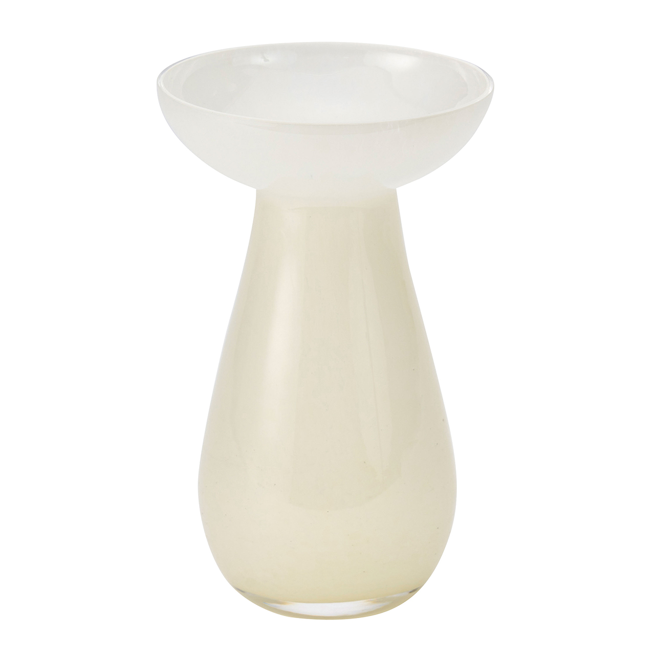 ミルキーGLASS　フラワーベース　コル　クリーム　花瓶　花器　ガラス　SI107897-0CR
