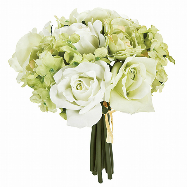 マイフラ】 通販/MAGIQ スイートミックスブーケ クリームグリーン アーティフィシャルフラワー 造花 FM009188-001  バラ(クリームグリーン): MAGIQ(アーティフィシャルフラワー 造花)/全国にMAGIQ、花器、花資材などをお届けします。