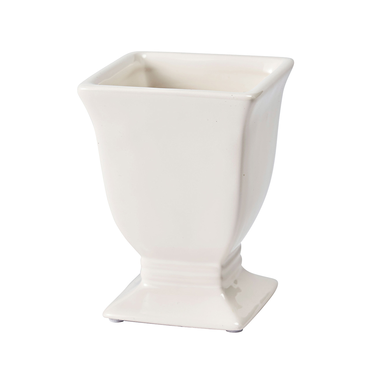 ディークスクエアM　シャイニーホワイト　花器　ベース　陶器　CX000603-001