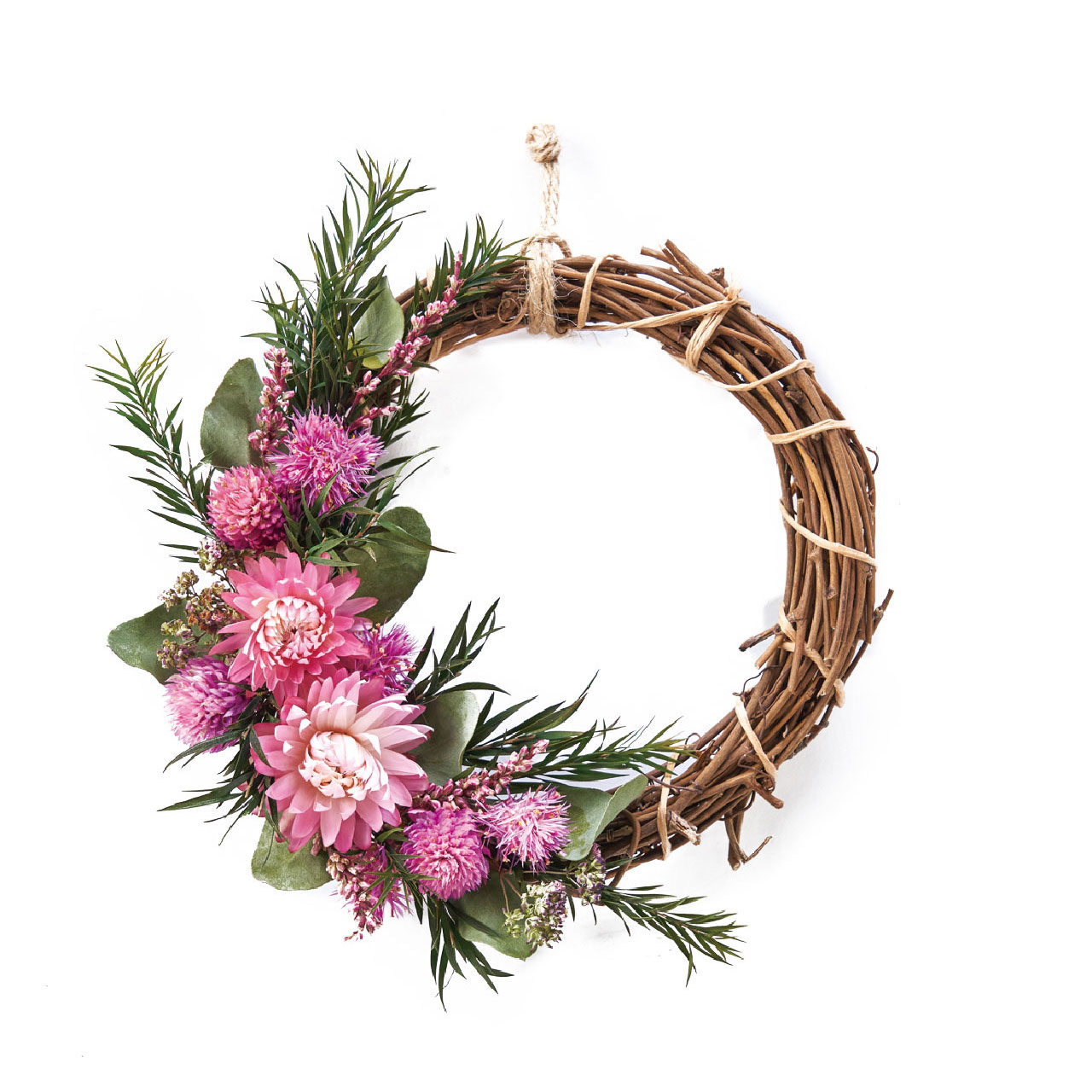 マイフラ】 通販/【完売品】ドライフラワーリース ピンク フラワーアレンジメント ギフトアレンジ FD000151-002(ピンク): フラワー アレンジメント（キット・ギフト）/全国にMAGIQ、花器、花資材などをお届けします。