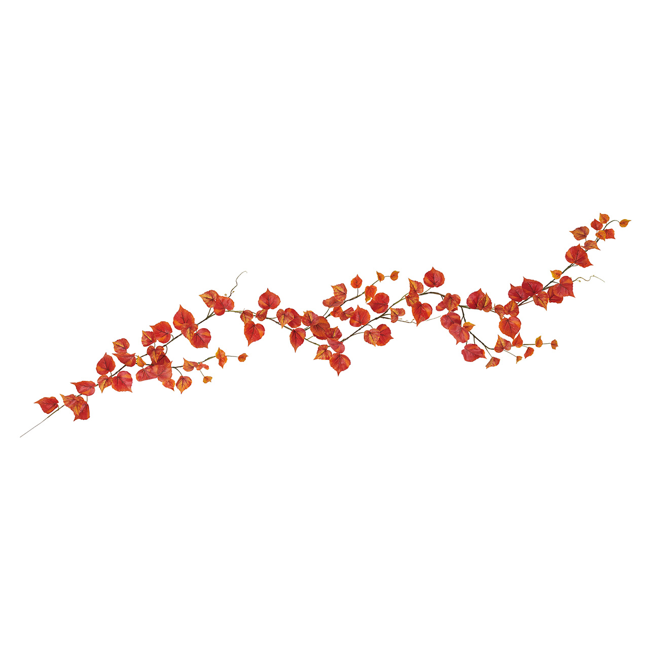 MAGIQ　オータムコットンウッドガーランド　オレンジレッド　アーティフィシャルフラワー　造花　ミニリーフ　FG002998-003