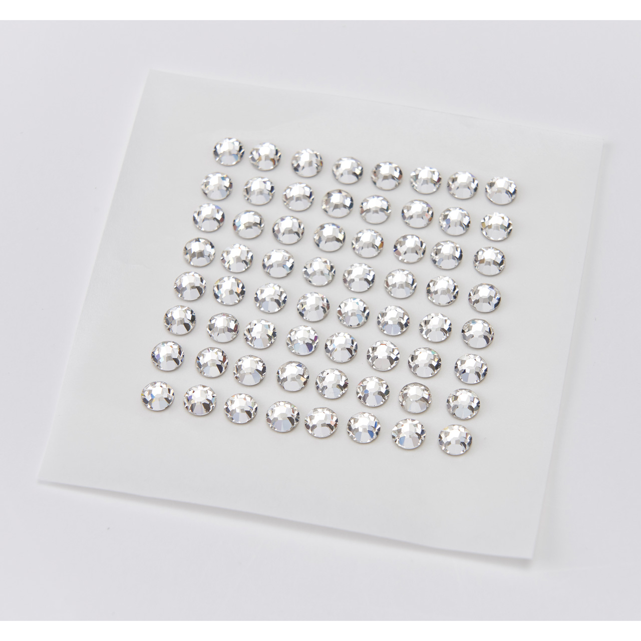プレシオサ　クリスタルシート5mm　クリアクリスタル　64粒入　ラインストーン　ガラス　デコレーション素材　AB000505