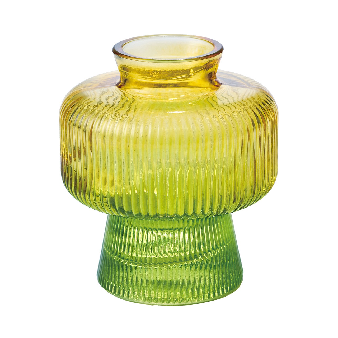 ビンテージ 花瓶 ガラス 緑 蓋付 フラワーベース 美品