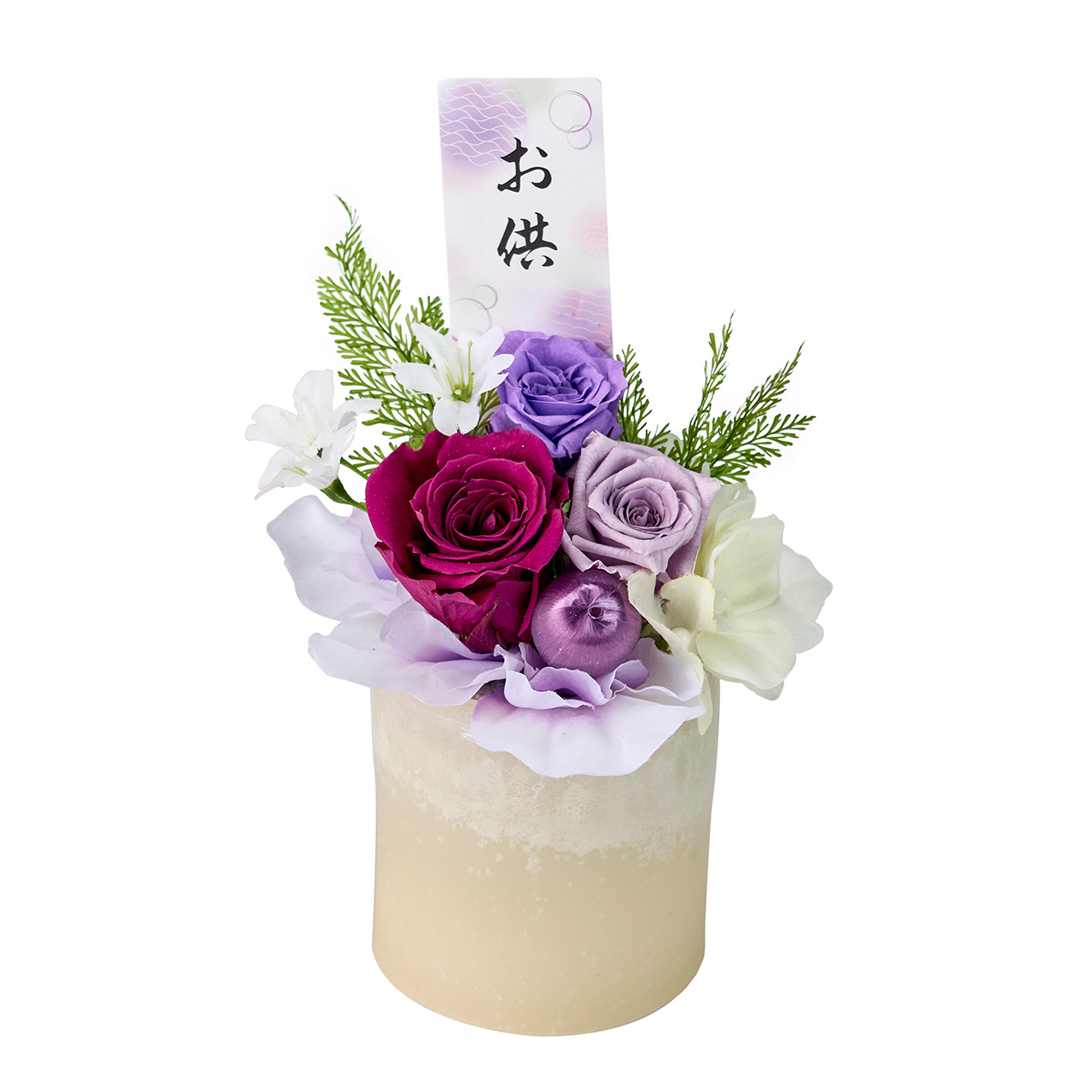 東京堂オリジナル　光紫（こうし）　アレンジメント　プリザーブドフラワー　フューネラルアレンジ　供花　ZY005372