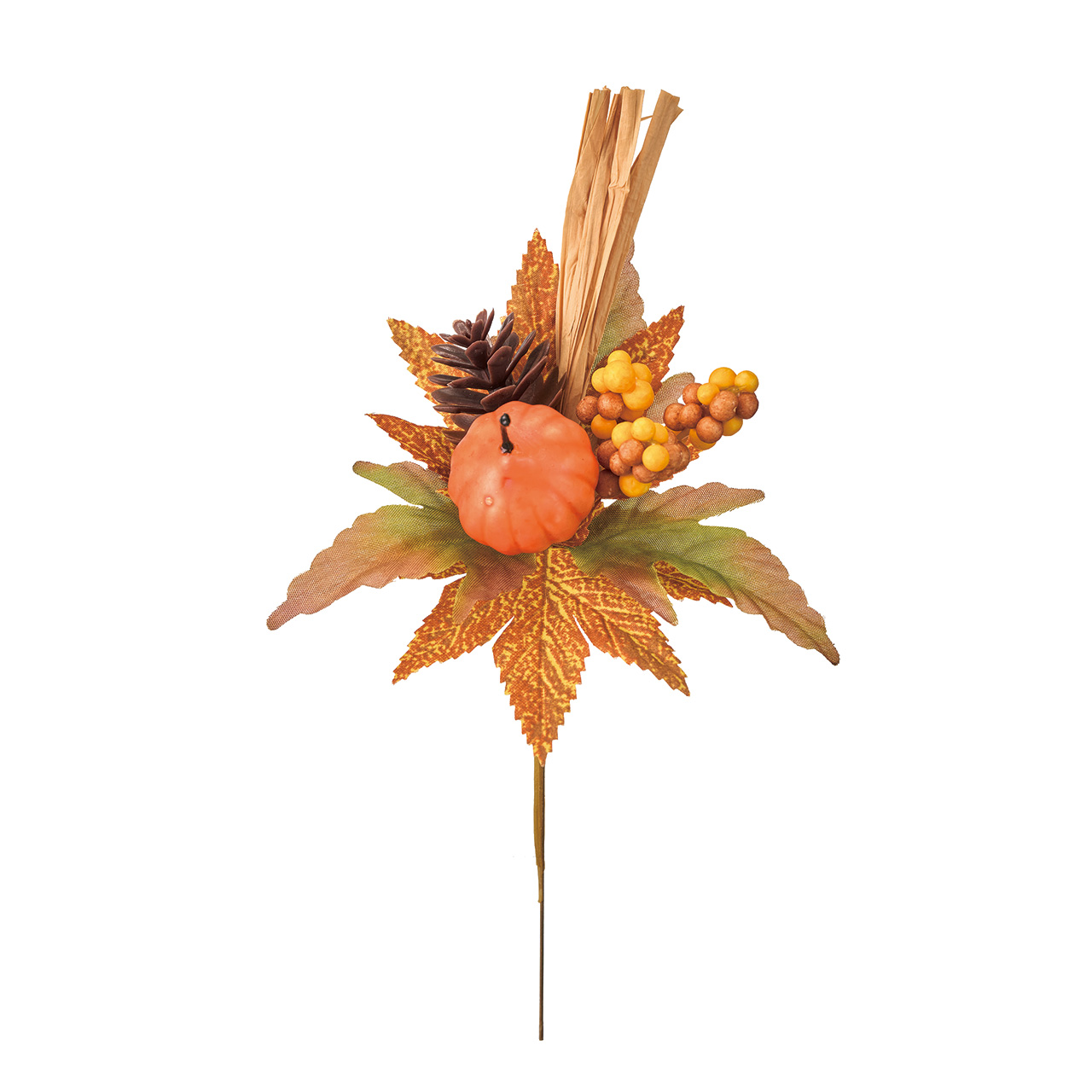 ニュアンスパンプキンピック　オータムパンプキンピック　4本入　アーティフィシャルフラワー　造花　かぼちゃ　パンプキン　HW008631