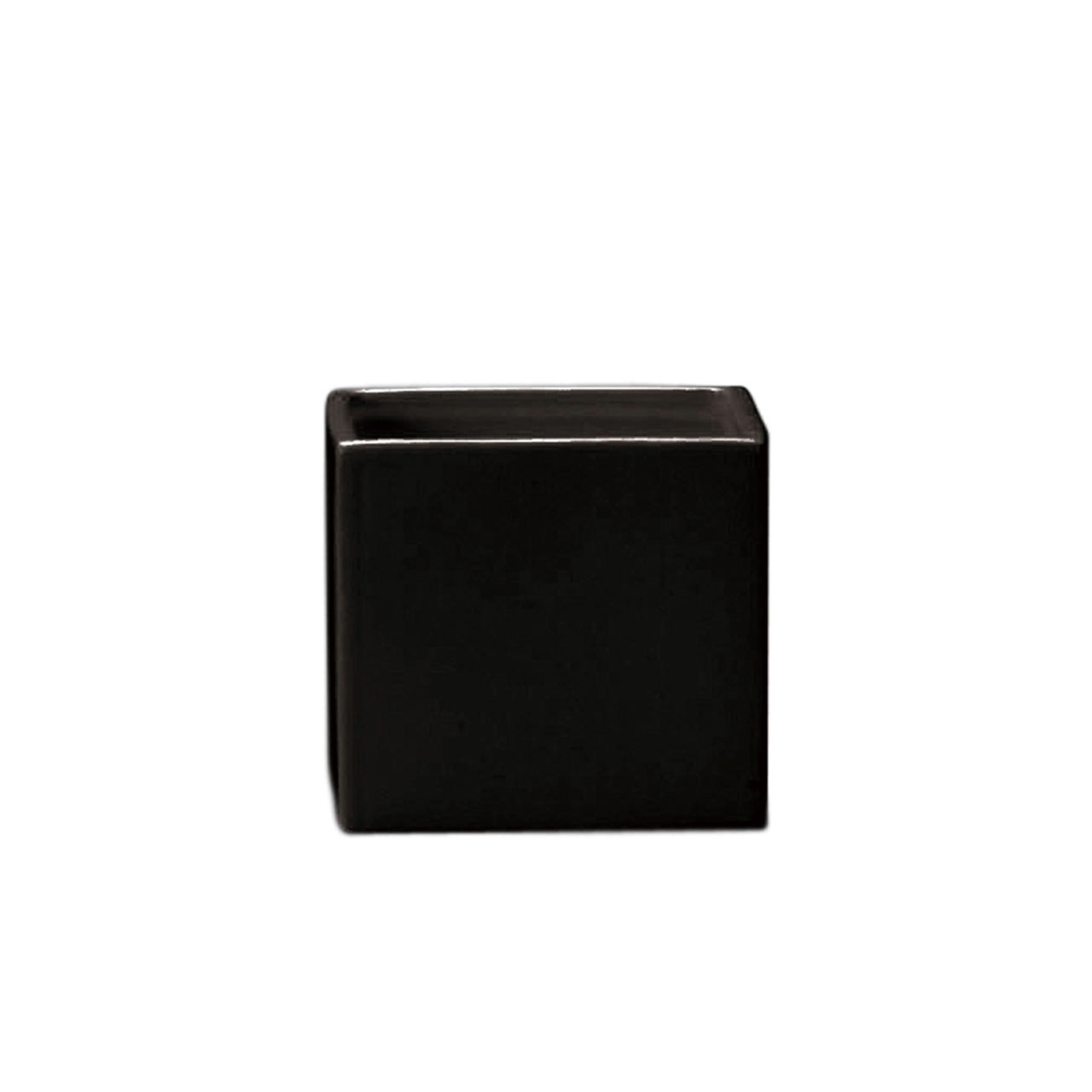 【完売品】クレイ　カラーベースキューブL　ブラック　花器　ベース　3コ入　陶器　CC144778-800