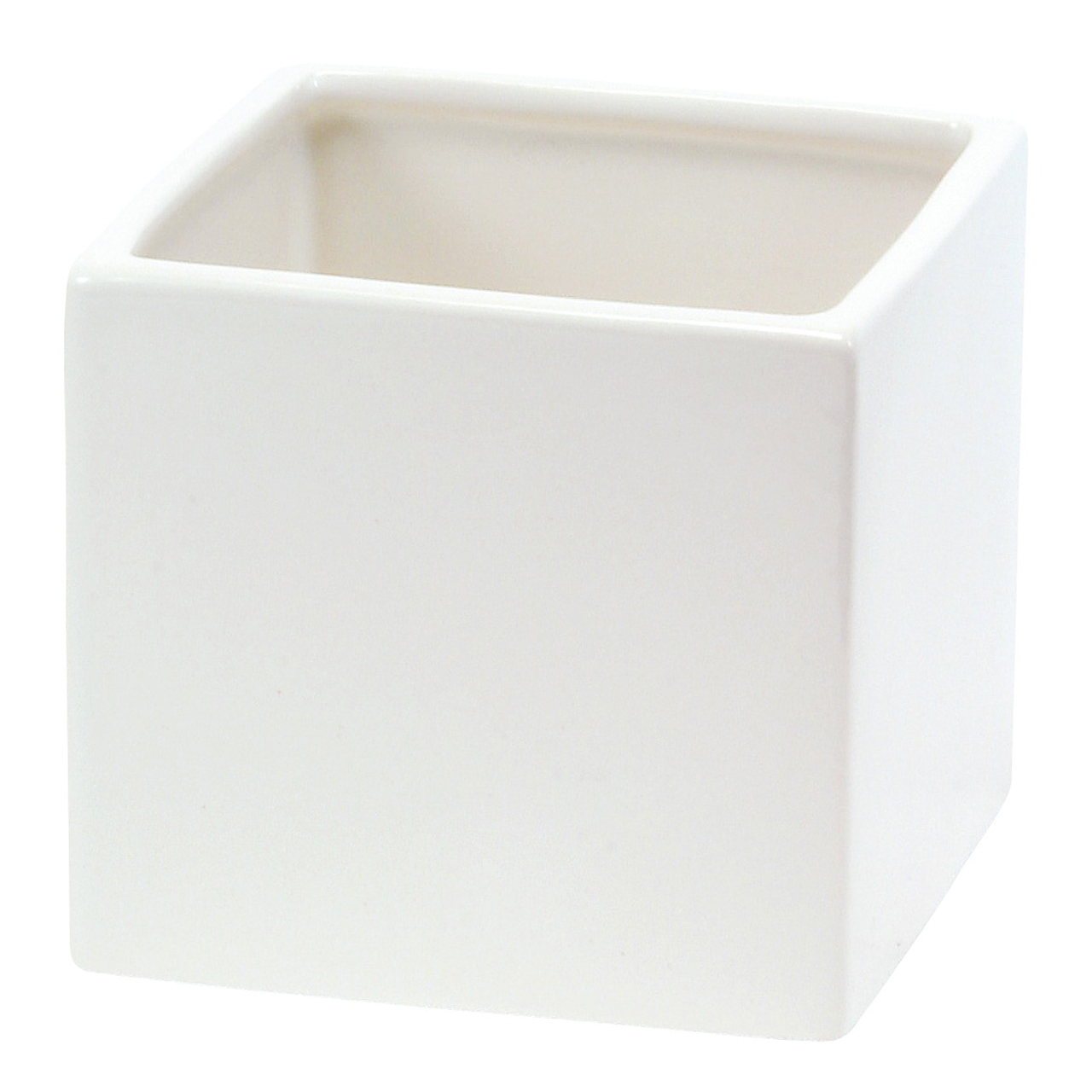 【マイフラ】 通販/クレイ カラーベースキューブ LL シャイニーホワイト 花器 陶器 CC144779-100(シャイニーホワイト): 花器