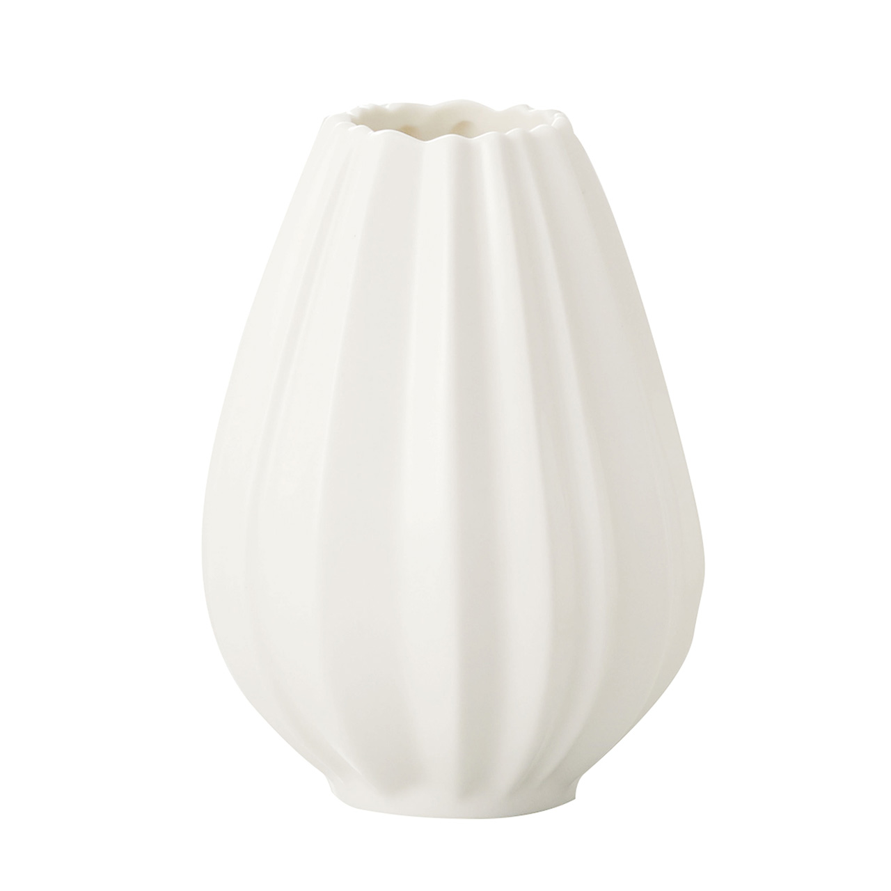 【完売品】クレイ　Pleats　7.5Φ10H　ホワイト　花器　ベース　2コ入　陶器　CC366262-100