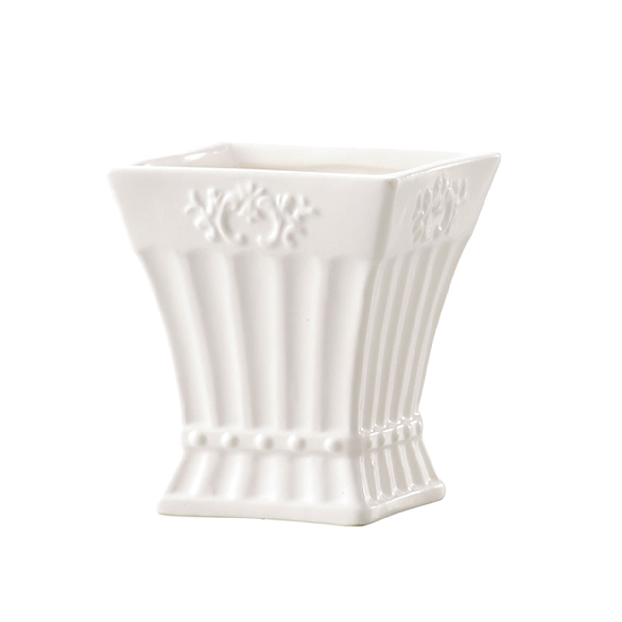 クレイ　Petit blanc　7.5□8.5H　ホワイト　花器　ベース　4コ入　陶器　CC344180-100