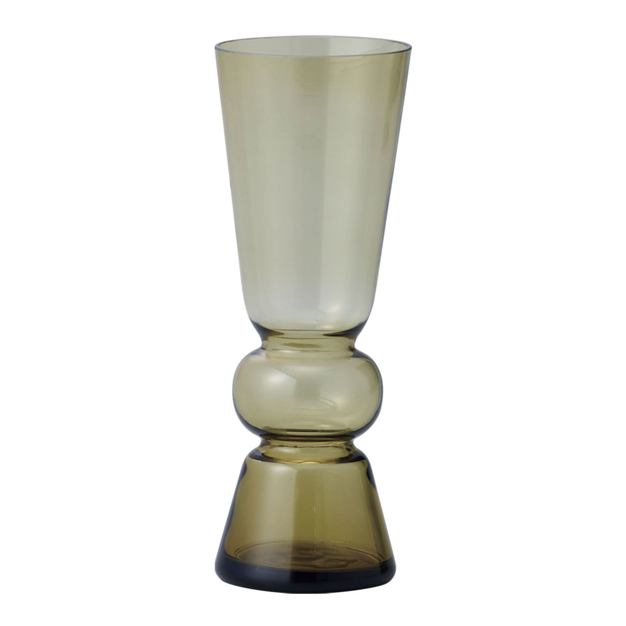 クレイ　valoa　7.5φ20H　OLIVE YELLOW　花瓶　ガラス　花器　ベース　CC777684-300