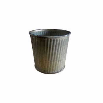 ストライプ・小　アンティークブラック　花器　鉢カバー　ND045014　ブリキ