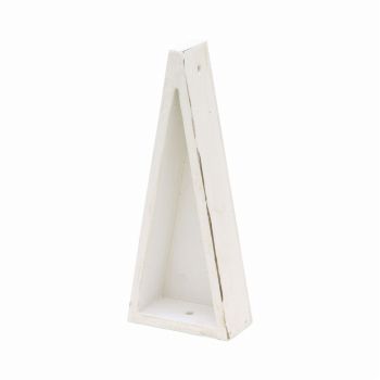 バトン三角・小　ホワイト　花器　ベース　ナチュラル素材　木製　ナチュラルベース　ND045686