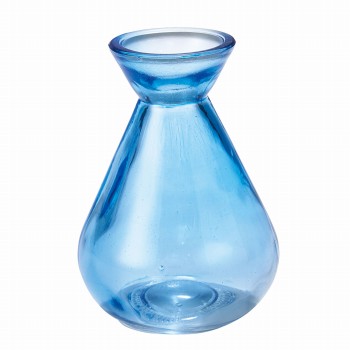 ミニフラワーベース　ブルー　花瓶　花器　6コ入　リサイクルガラス　サステナブル　CD00GL17-0BL