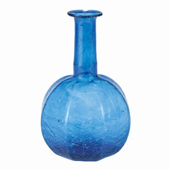 ガラスベースブルー　花瓶　一輪挿し　ガラス　花器　ベース　KK152112