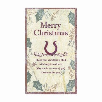 ソラペーパーメッセージカード　名刺サイズ　クリスマス馬蹄　赤　10枚入　クリスマスカード　包装資材　YP146221