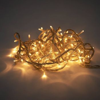 【今季完売】シルバーコード連結専用屋外LED100球　電球色　LED電飾　1セット　クリスマスツリー　XQLCR100-018
