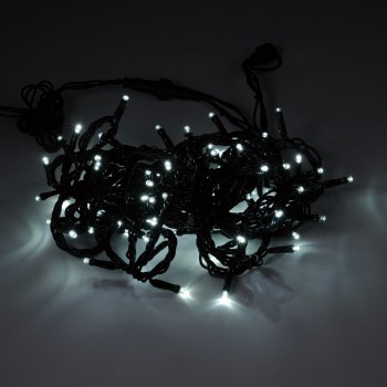 屋外白色ストレート LED100球　電飾　LEDライト　XQ000910　1セット　クリスマス