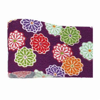 青山リボン　チリメン花飾り　50mm　紫　リボン　1巻　包装資材　RA001650-050