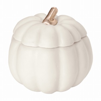 【完売品】フタ付きパンプキン　ホワイト　デコレーションパーツ　ハロウィン　かぼちゃ　HW000240-001