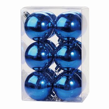 セムシャイニーボール60　ブルー　12コ入　デコレーション素材　オーナメント　クリスマス　ディスプレイ　インテリア　クリスマスボール　XB004160-005
