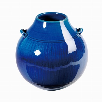 瑠璃楽花瓶　信楽焼　花器　陶器　花瓶　YK902019