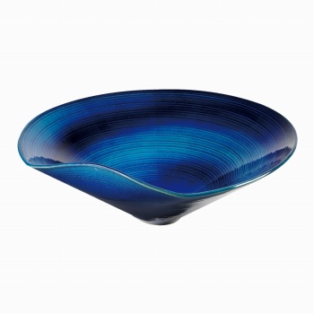 瑠璃楽水盤　信楽焼　花器　陶器　YK902020