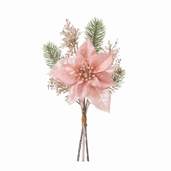 【完売品】MAGIQ　キャロルポインセチアバンドル　ピンク　アーティフィシャルフラワー　造花　FX001504-002　ポインセチア