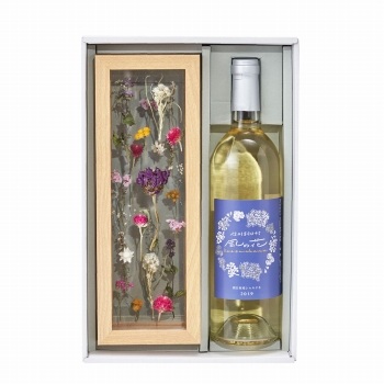 Sense of Nature　お酒と花のギフトセット　日本ワイン　信州朝日村 風の花ワイン シャルドネ＆ドライフラワーフレーム　ML000080