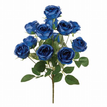 MAGIQ　ルシアローズブッシュ　ロイヤルブルー　アーティフィシャルフラワー　造花　FM001617-033　ローズ　バラ