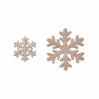 【完売品】ベルベスノーパーツ　ベージュ　12コ入　クリスマス　デコレーションパーツ　雪の結晶　XO000107-013