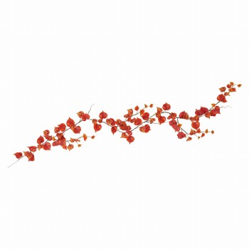 【今季完売】MAGIQ　オータムコットンウッドガーランド　オレンジレッド　アーティフィシャルフラワー　造花　ミニリーフ　FG002998-003