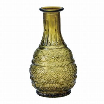 アラベスク　イエロー　花瓶　花器　4コ入　ガラス　インテリアベース　CX001409-004