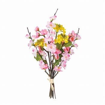 【今季完売】MAGIQ　ひなの花束　イエロー／ピンク　アーティフィシャルフラワー　造花　桃　ピーチブロッサム　FM003387
