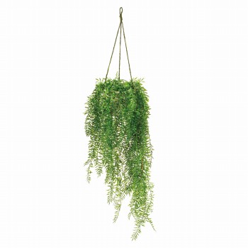 ポリゴファーンハンギングポット　観葉植物　インテリアグリーン　フェイクグリーン　アーティフィシャル　造花　FZ000386