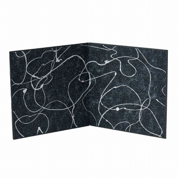 美濃和紙　ミニ屏風　黒シルバーライン　デコレーション素材　XJ001680-020