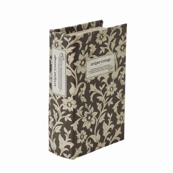 東京堂オリジナル　ブックボックスS　ブラウン／フラワー　本型ケース　ディスプレイ　デコレーション素材　XY000010-008