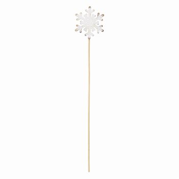 スノーフレークピック　ホワイト　クリスマスピック　3本入　雪の結晶　デコレーション素材　XP000230
